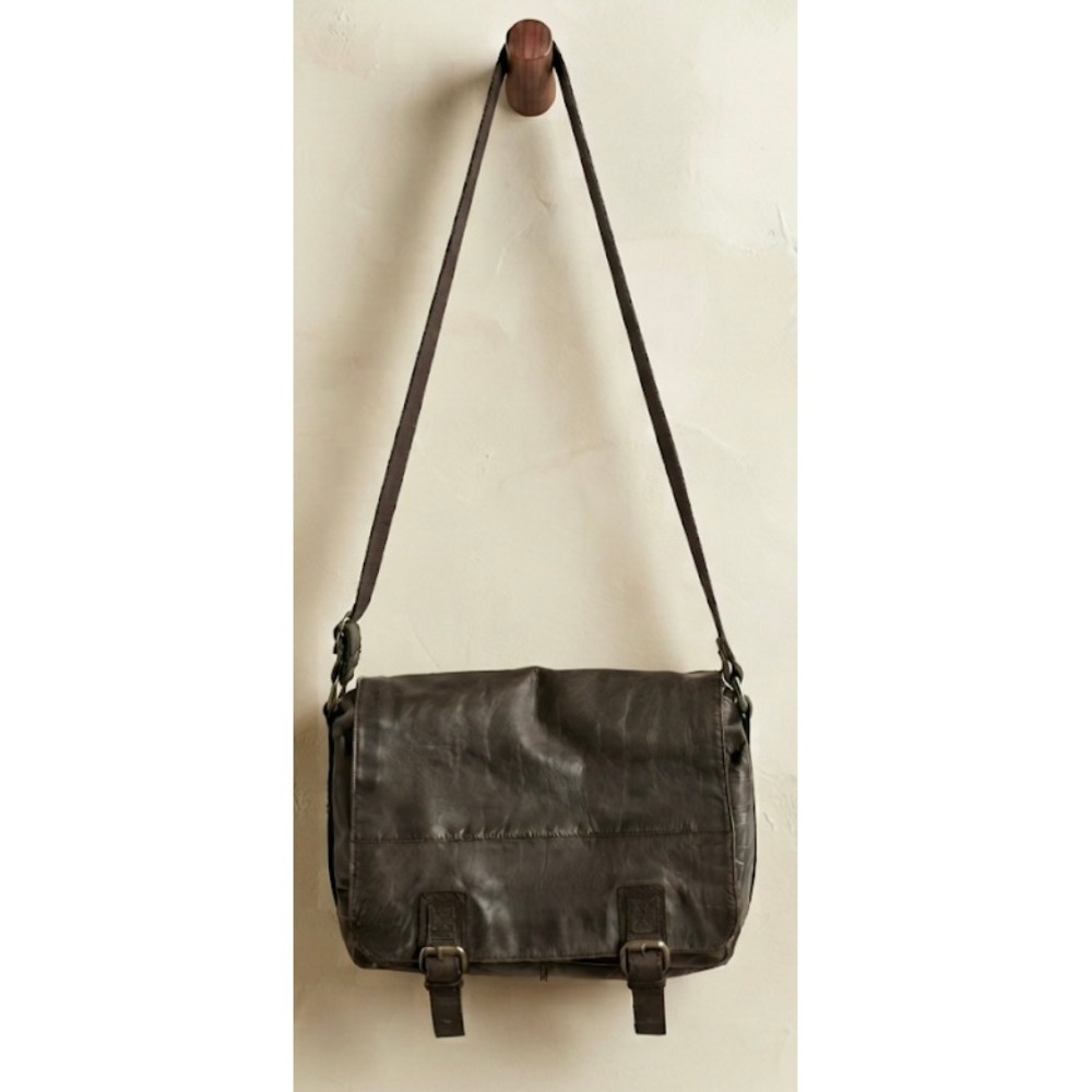 Fossil Messenger Bag Mens Large Brown Leather Distressed Vintage Crossbody Work